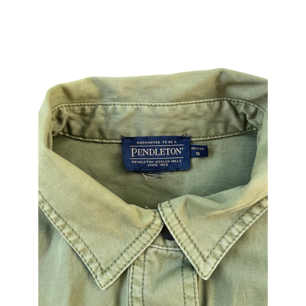Pendleton Trucker Canvas Cropped Jacket Olive Gre… - image 3